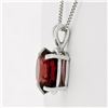 Image 4 : New 14K White Gold 7.43 ctw Oval Brilliant Almandine Garnet 18" Pendant Necklace