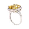 Image 4 : 6.25 ctw Citrine and Diamond Ring - 14KT White Gold