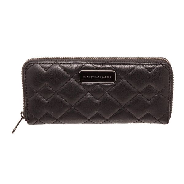 Marc By Marc Jacobs Black Quilted Leather Long Zippy Wallet