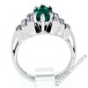 Image 6 : 14kt White Gold 1.33 ctw Emerald Solitaire and Baguette Diamond Step Ring