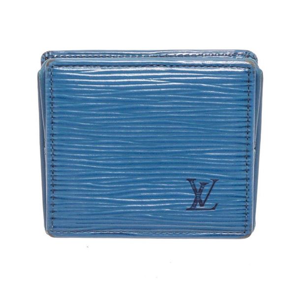 Louis Vuitton Blue Epi Leather Boite Coin Case Wallet