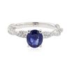 Image 2 : 1.90 ctw Sapphire and Diamond Ring - 14KT White Gold