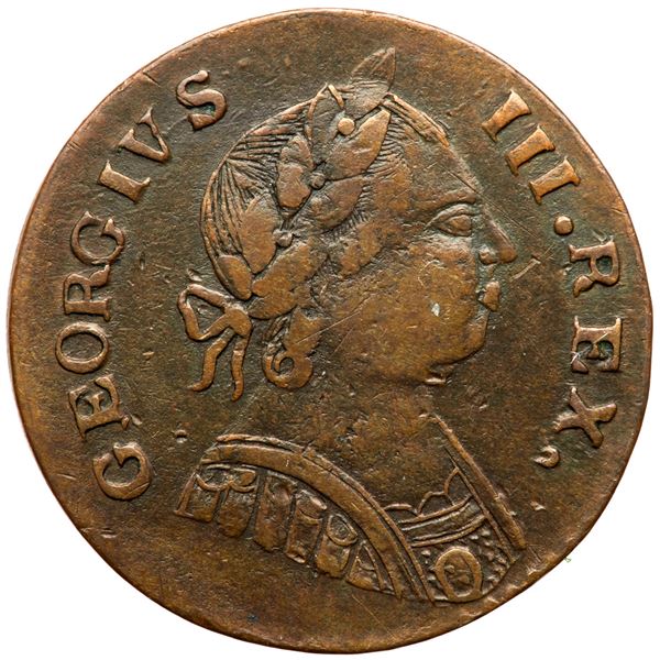 1787 Machin's Mills Halfpenny V.19-87C R2 EF40