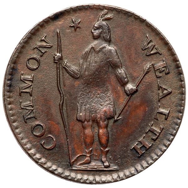 1787 Massachusetts Half Cent Ryder 4-B R5 AU50