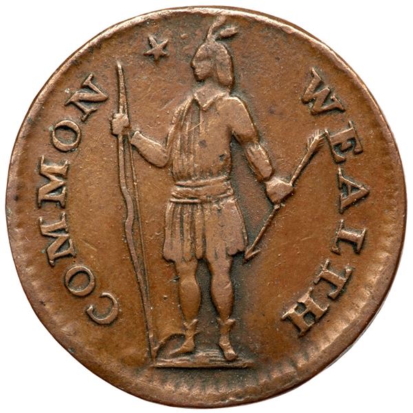 1787 Massachusetts Half Cent COPY of Ryder 4-C VF35