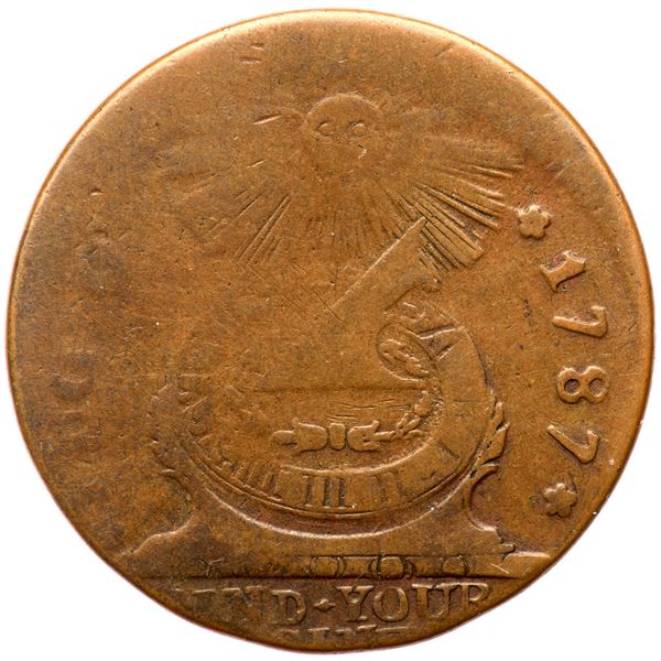 1787 Fugio Cent Newman 16-N R3 F12