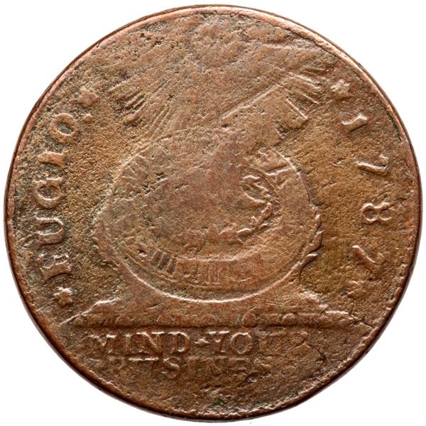 1787 Fugio Cent Newman 19-SS R5 VG7