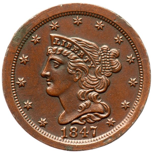 1847 Electrotype Copy of the Proof Original AU50