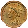 Image 1 : 1852 Second Restrike Proof Breen 1-C R7 NGC graded Proof-62 Brown