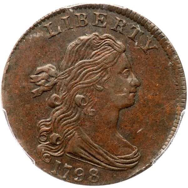 1798 S-176 R4 Style II Hair, Small 8 PCGS graded AU50
