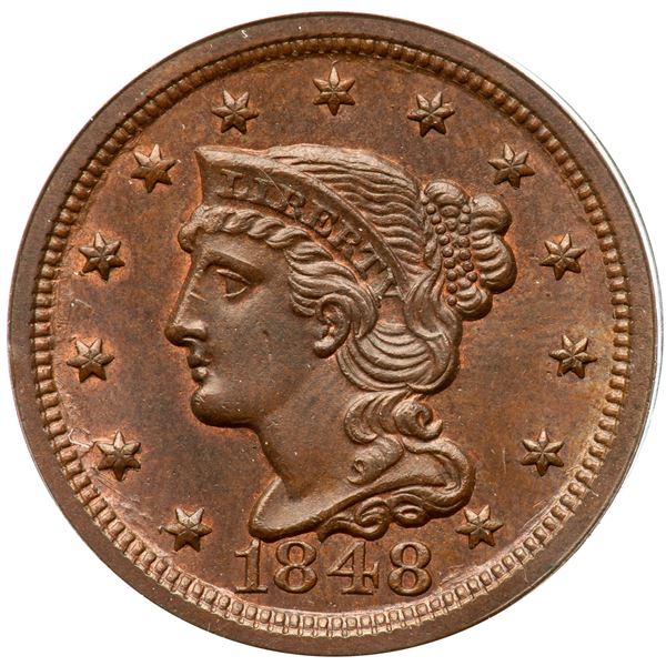 1848 N-15 R5 ANACS graded MS63 Brown