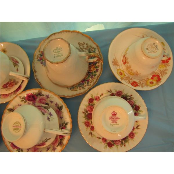 lot of 7 assorted tea cups and saucers