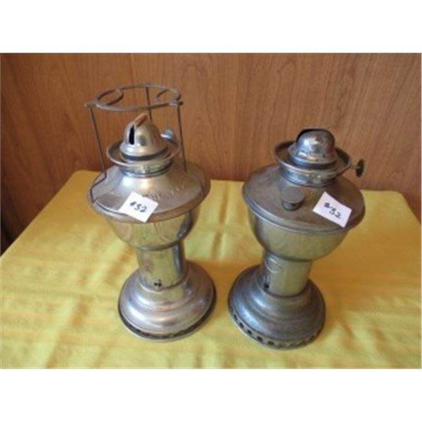 2 METAL LAMP BASES (ALLADIN STYLE) (NO CHIMNEYS)