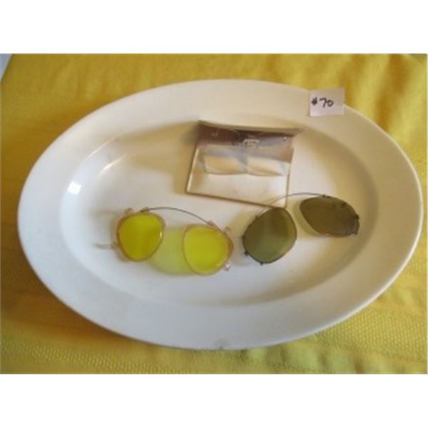 COLLECTIBLE PLATTER & 2 SETS OF AVIATOR GLASSES