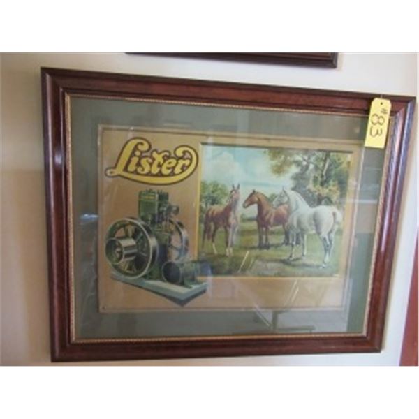 FRAMED "LISTER ENGINE" PICTURE