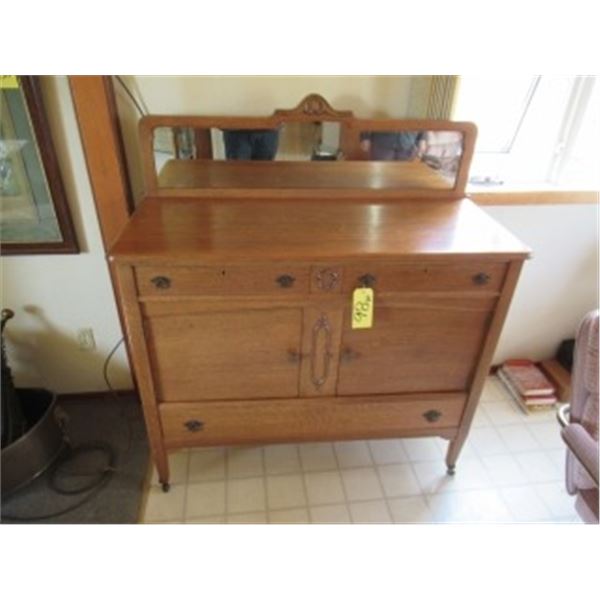 OAK 2 DOOR SIDEBOARD WITH MIRROR