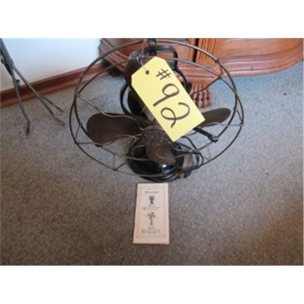 ANTIQUE MODEL A METAL FAN WITH ORIGINAL MANUAL