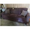 Image 1 : BROWN CLOTH SOFA WITH ACCENT CUSHIONS