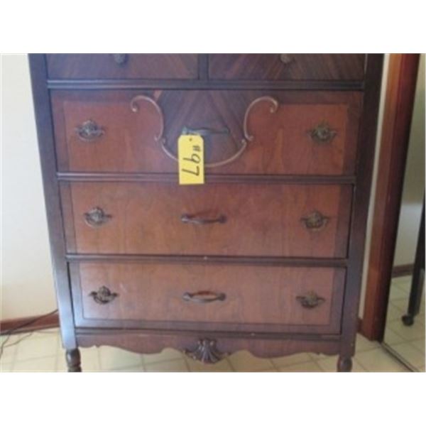 ANTIQUE FUMED OAK STYLE 4 DRAWER DRESSER