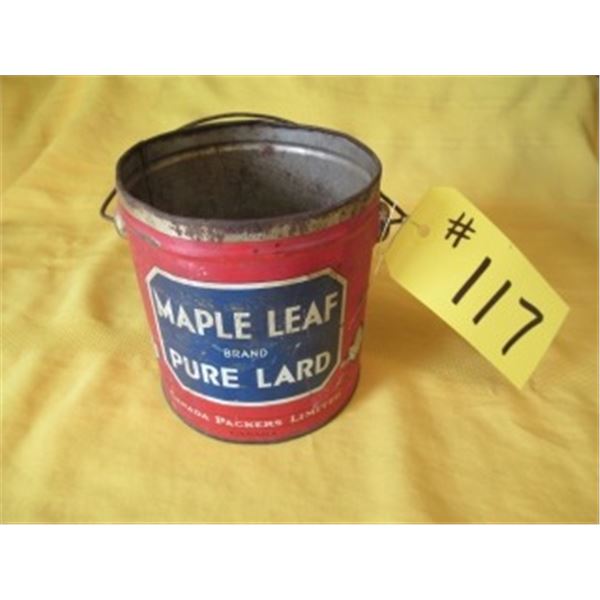 MAPLE LEAF PURE LARD PAIL (NO LID)