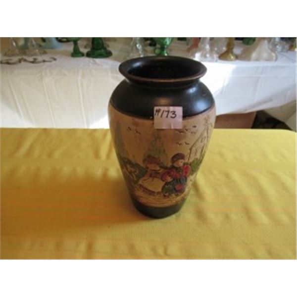 COLLECTIBLE MEDALTA POTTERY VASE WITH CHILDREN'S DESIGN