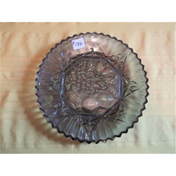 AMBER FRUIT PATTERN GLASS PLATE