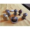 Image 1 : COLLECTIBLE SILVER PLATED SALT & PEPPER SHAKERS, TEA STEEPER, POWDER TIN