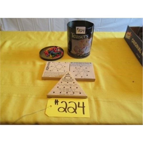 TIN WITH BRAIN TEASER PUZZLES