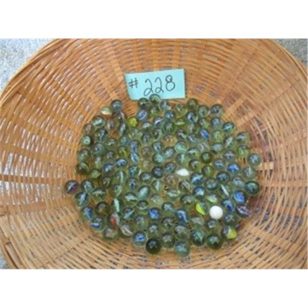 (LOT 228 & 228A) 2 BASKETS OF MARBLES (BOTH FOR ONE MONEY)
