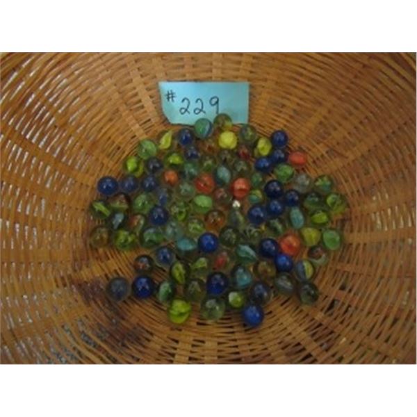 (LOT 229 & 229A) 2 BASKETS OF MARBLES (BOTH FOR ONE MONEY)