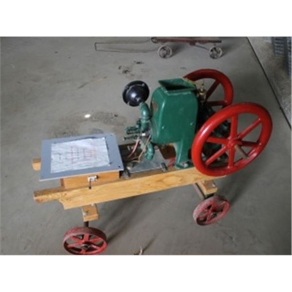 STA-RITE 1 - 1.5 HP C/W DONUT FLYWHEELS; MADE IN 1911; ON CART