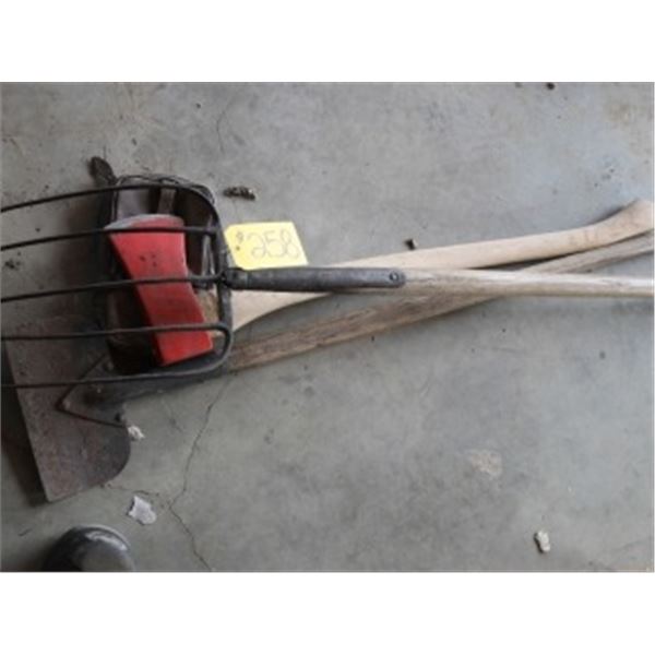 HAY FORK, AXE, SCRAPER