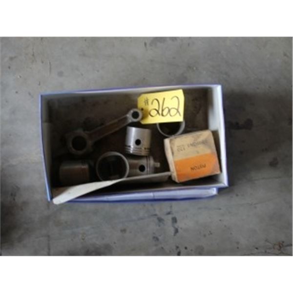 BOX WITH ASSORTED ENGINE PARTS