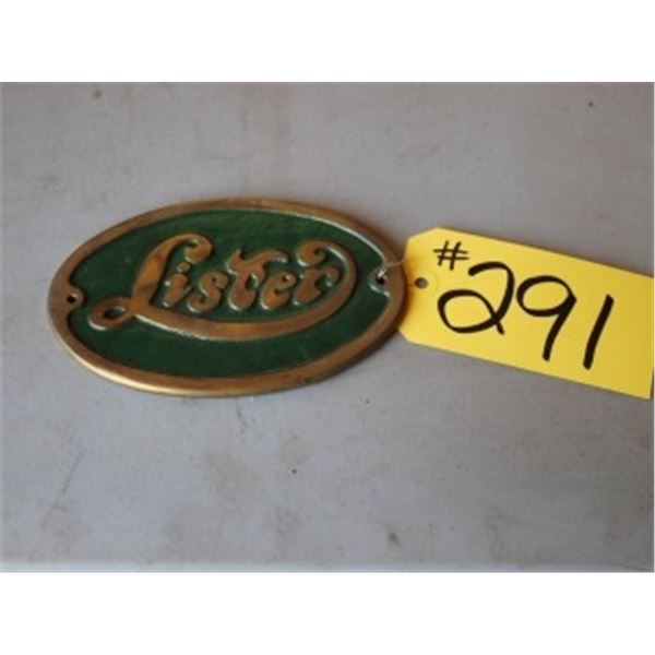 LISTER METAL EMBLEM PLAQUE