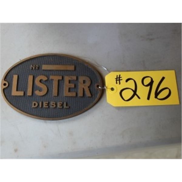 LISTER DIESEL METAL EMBLEM PLAQUE