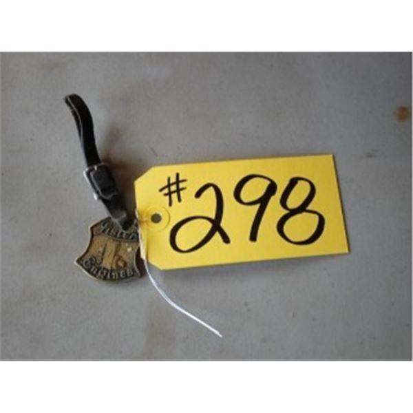 LISTER ENGINE EMBLEM ON LEATHER STRAP