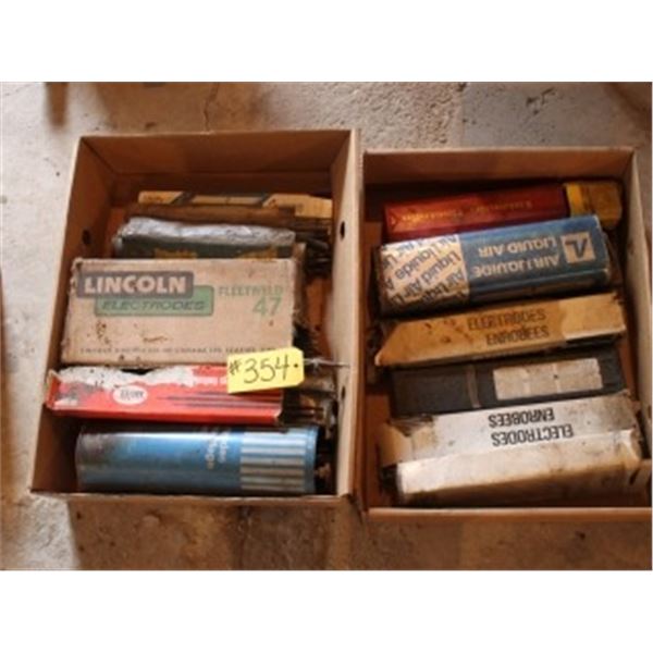2 BOXES WITH ASSORTED WELDING RODS