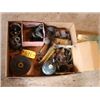 Image 1 : BOX OF PROPANE TANKS, WRENCHES, SET OF HOLE PUNCHES,