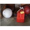 Image 1 : JERRY CAN C/W PUMP, WHITE & RED WOOD BALLS