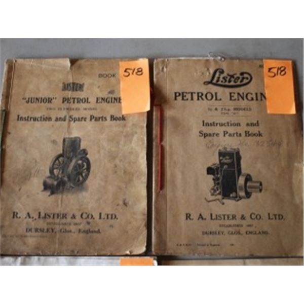 LISTER MANUALS (APPROX 9)
