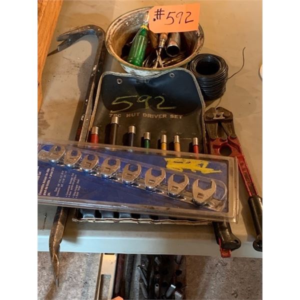 WESTWARD 3/8 CROW FOOT WRENCHES, NUT DRIVER SET