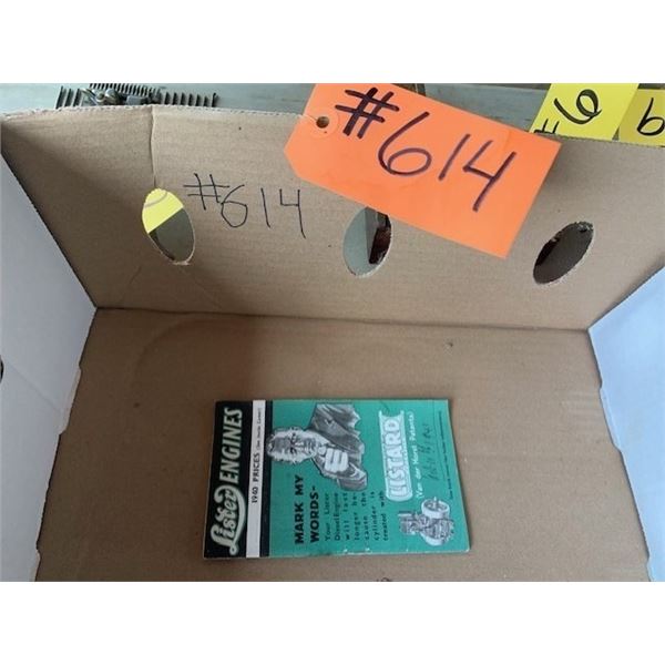 WENDELS NOTEBOOK, 1940 LISTER PRICE MANUAL, KUSHMAN MANUAL