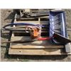 Image 1 : GAS CAN, SNOW SHOVEL, SLEDGE HAMMER, BAR