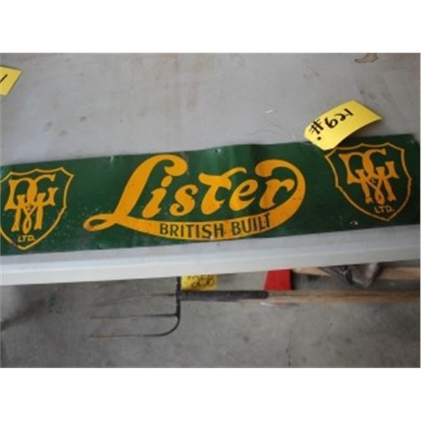 LISTER METAL SIGN (APPROX 6  X 26 )