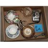 Image 2 : BOX WITH CUPS & SAUCERS, A&W MUG, MAGNIFYING GLASS, CAMERA