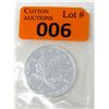 Image 1 : 1 Oz .9999 Fine Silver 1999 Canada Maple Leaf Coin