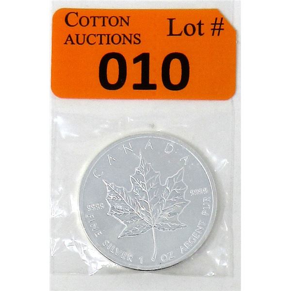1 Oz .9999 Fine Silver 2012 Canada Maple Leaf Coin