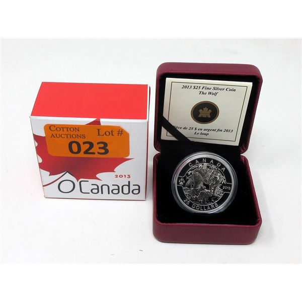 2013 Canada .9999 Silver "The Wolf" $25 Coin