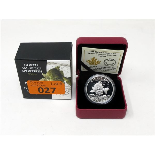 2015 Fine Silver Canadian "Sport Fish" $20 Coin