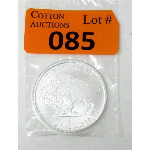 1 Oz. .999 Fine Silver Buffalo Round